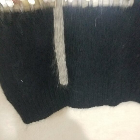 IB Diffusion Womens M Black Silvers Silk Sweater Sequins Beaded Front NWT Vntg‎ - Picture 7 of 14